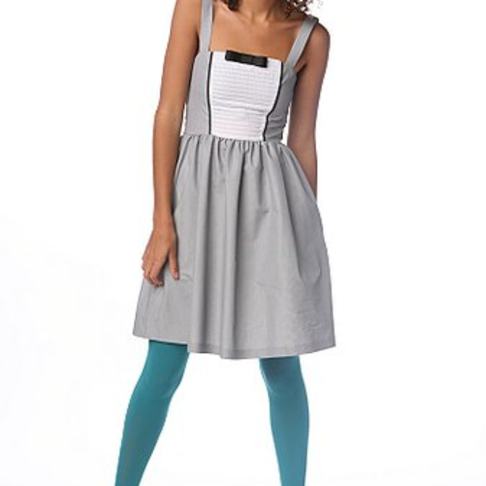 Betsey Johnson Tuxedo Bow Sleeveless Dress Prom